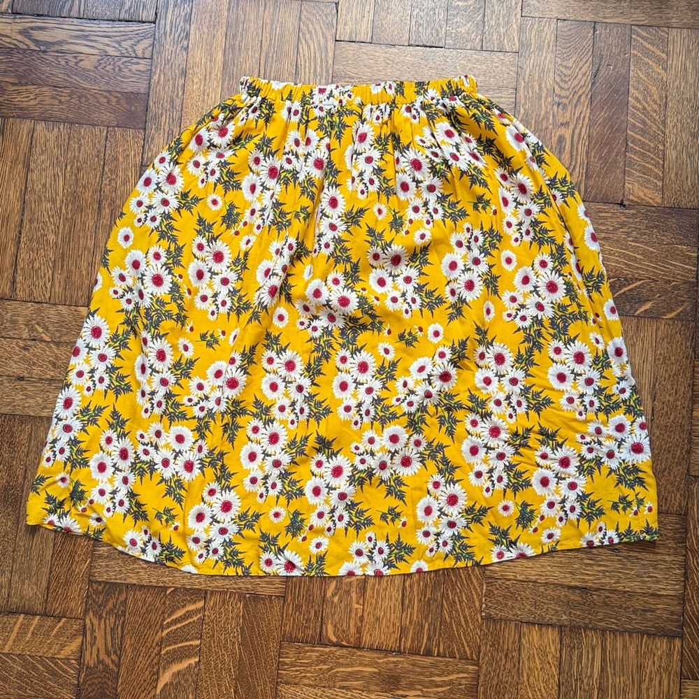 Tulip B Floral Yellow Skirt